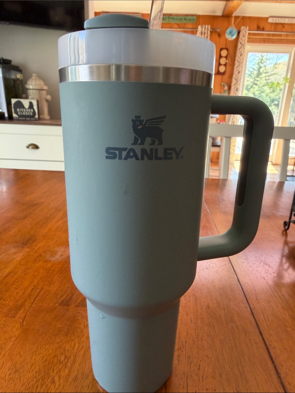 Stanley Large Travel Mug in Sage Green with White Lid